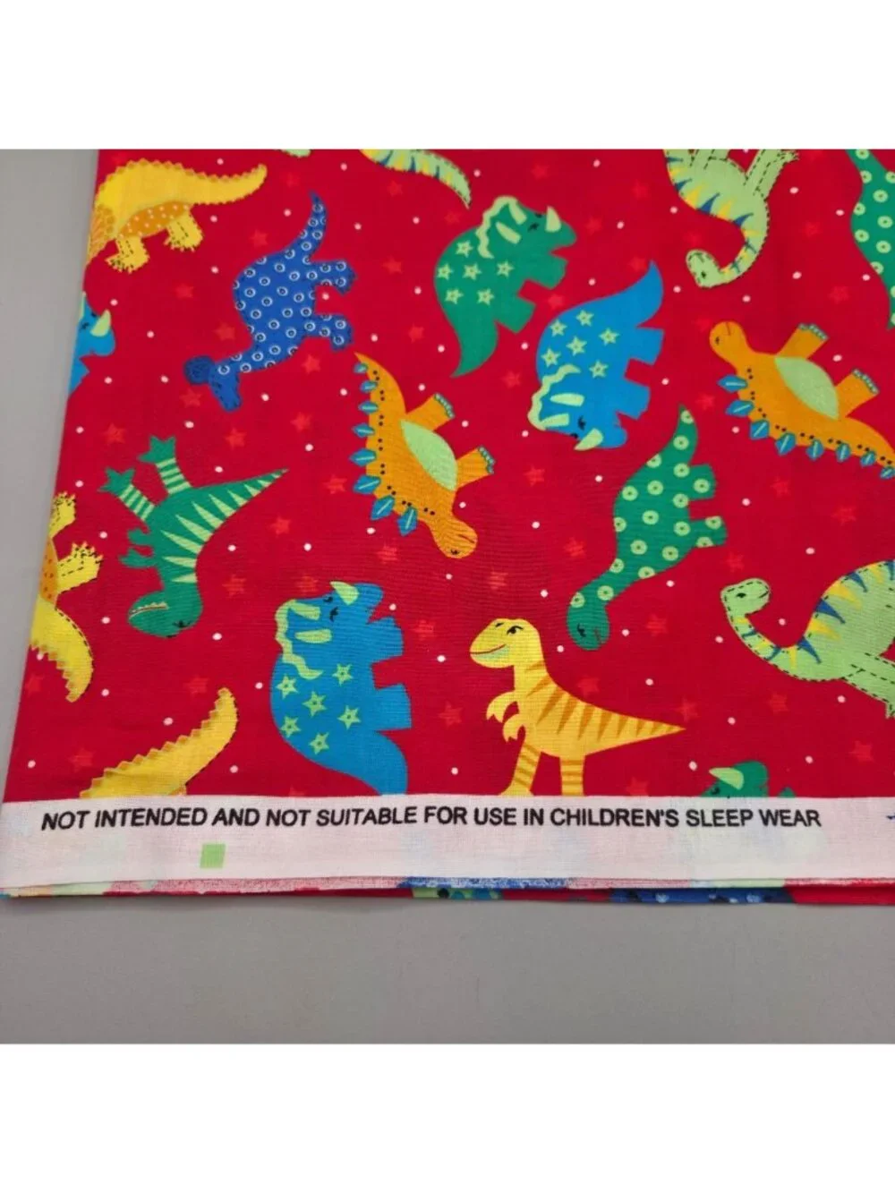 Vintage Marcus Brothers Textiles Dinotroll Fabric Red Dinosaurs Cotton OOP 1 Yd